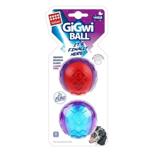Zlevněný GiGwi Ball míček M, 2ks/ karta, pískající