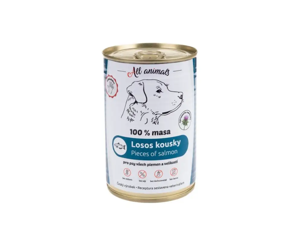 Hit Sezóny All Animals DOG losos kousky 400g