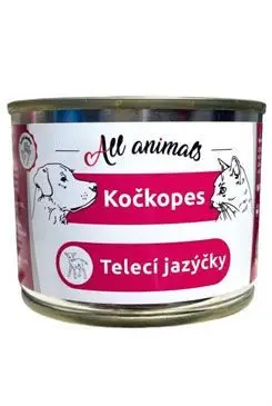 All Animals kočkopes Telecí jazýčky 200g Vysoce Kvalitní
