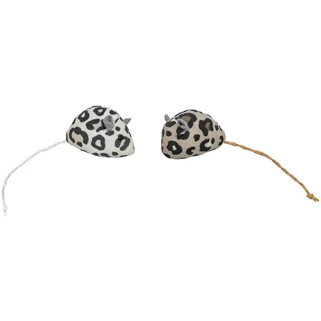 Hit Sezóny Myška plyšová s catnipem, 5 cm, 2 ks v balení, leopardí