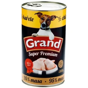 GRAND Superpremium Dog kuřecí s 1/2 kuřete, konzerva 1300 g Novinka