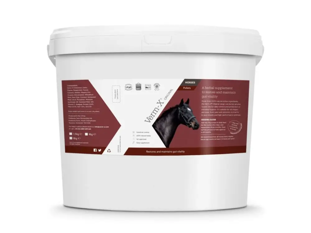 Ověřený Verm-X Přírodní pelety proti střevním parazitům pro koně 4kg