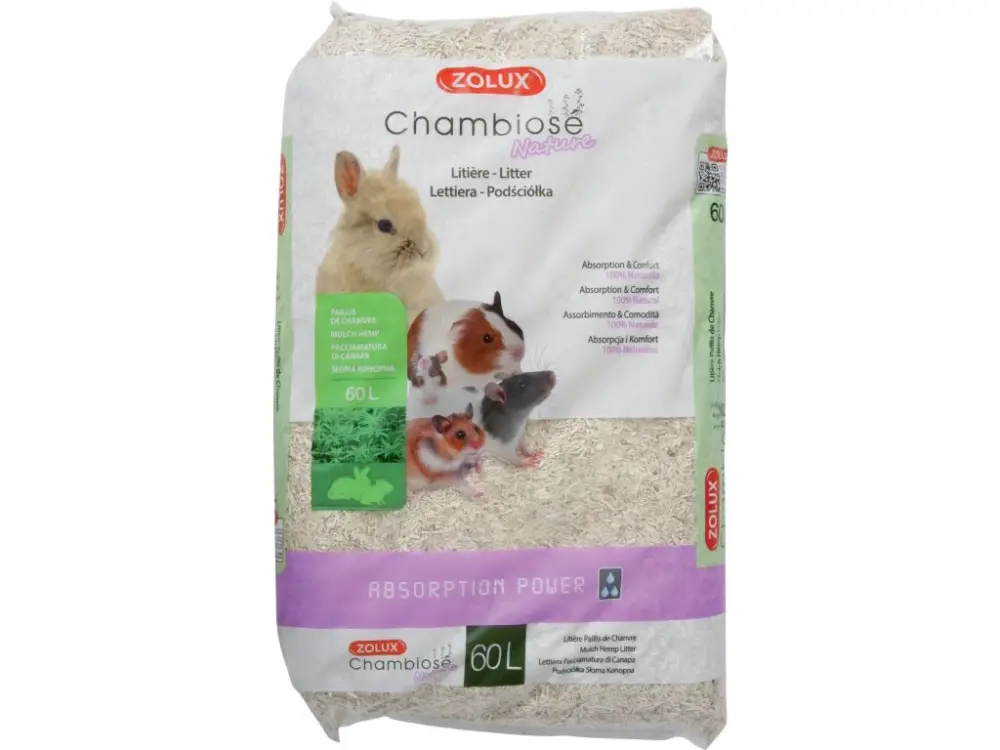 Speciální Cena Podestýlka Chambiose Nature konopná 60l Zolux