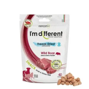 Vysoce Kvalitní I´M DIFFERENT SNACK divočák - mrazem sušený pamlsek, 40 g