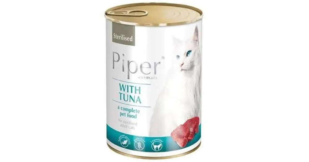 Nejprodávanější PIPER CAT konzerva pro sterilizované kočky, s tuňákem, 400g