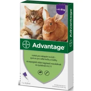 Značkový Advantage 80mg spot-on kočka, králík 4-8kg 1x0,8ml