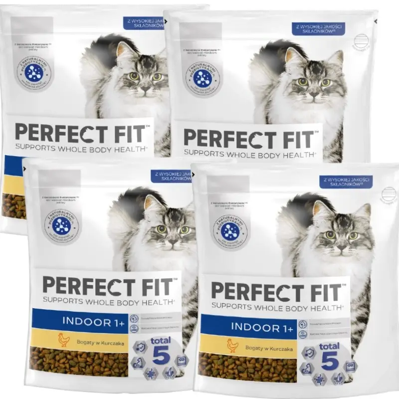 Ihned K Objednání PERFECT FIT (Indoor 1+) 4x750g Bohaté na kuřecí maso - suché krmivo pro domácí kočky