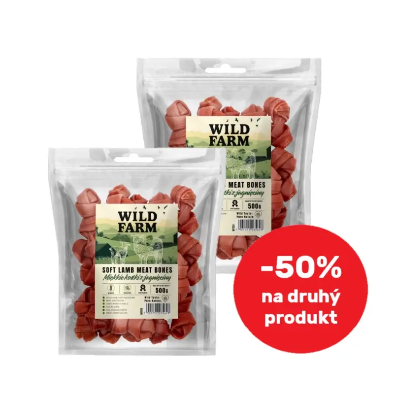 Rychlé Dodání WILD FARM Měkké jehněčí kostky 2x500g pamlsky pro psy