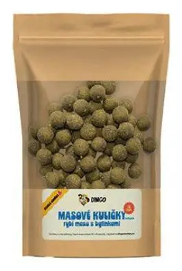 Nejprodávanější DINGO masové kuličky rybí maso s bylinkami 16mm/150g