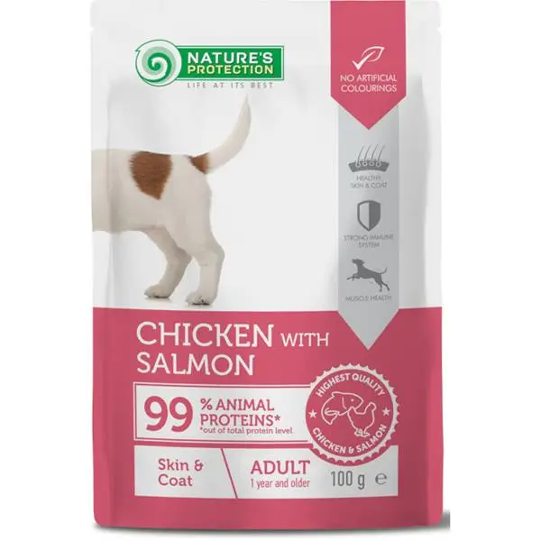 Koupit Online Nature's Protection Dog kapsička Skin&Coat Chicken and Salmon 100g