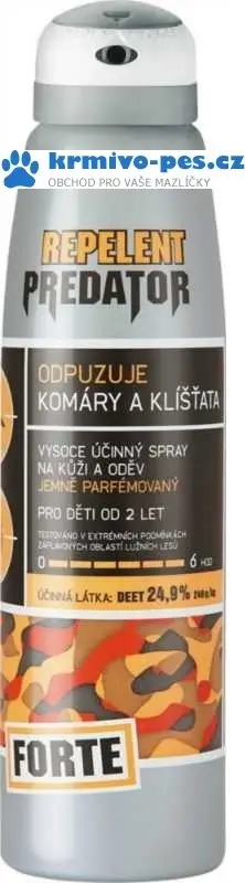 Cenová Bomba PREDATOR FORTE repelent spray 150ml 25%DEET