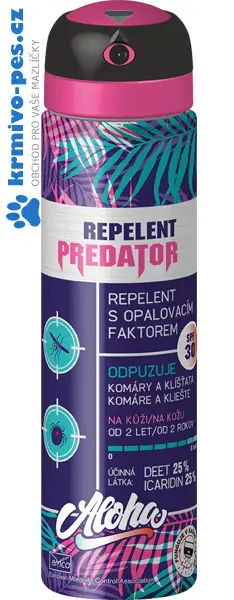 PREDATOR ALOHA repelent spray 90ml SPF30 25%DEET Nízká Cena