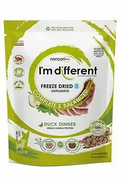 Víkendová Akce I´M DIFFERENT krmivo mrazem suš. Raw Duck Dinner 156g